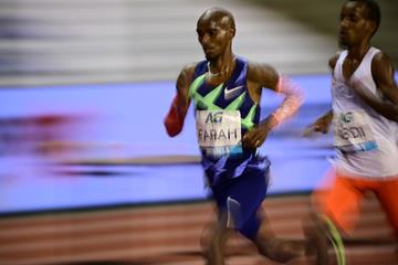 Mo Farah in action in the one-hour race at the Diamond League meeting in Brussels (AFP / Getty Images)