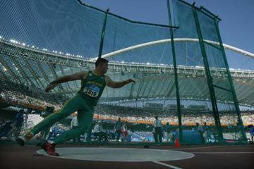 Hannes Hopley of South Africa in the men's discus (Getty Images)