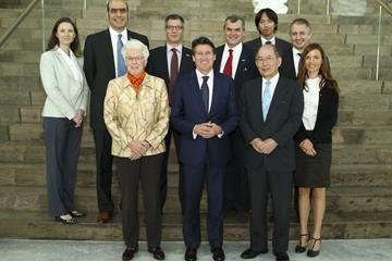 The IAAF Evaluation Commission (EVCOM), under the chairmanship of IAAF Vice President Sebastian Coe (centre) (IAAF)