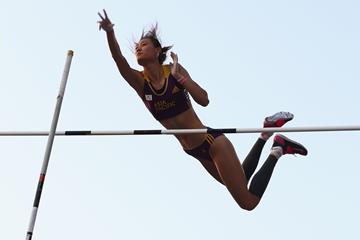 Li Ling, winner of the pole vault at the IAAF Continental Cup, Marrakech 2014 (Getty Images)