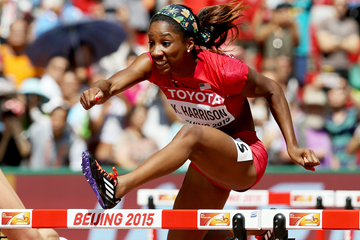Keni Harrison in the 100m hurdles at the IAAF World Championships Beijing 2015 (Getty Images)