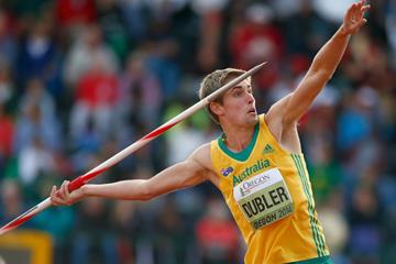 Cedric Dubler in the decathlon javelin at the IAAF World Junior Championships, Oregon 2014 (Getty Images)