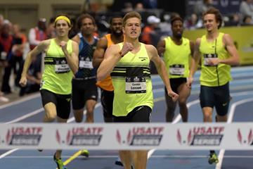 600m winner Casimir Loxsom at the 2015 US Indoor Championships (Kirby Lee)