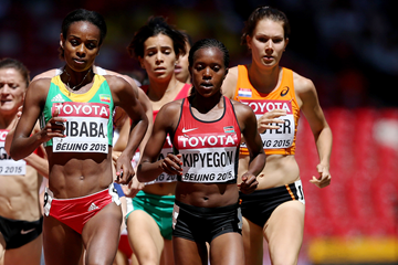 Genzebe Dibaba and Faith Kipyegon in the 1500m at the IAAF World Championships Beijing 2015 (Getty Images)