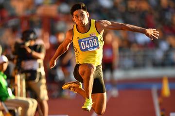 Muhammad Hakimi Ismail in the triple jump at the Southeast Asian Games (AFP / Getty Images)