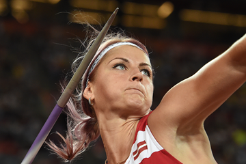 Latvia's Madara Palameika in the javelin at the IAAF World Championships Beijing 2015 (AFP / Getty Images)
