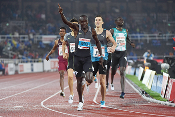 Ferguson Rotich wins the 800m at the IAAF Diamond League meeting in Stockholm (Hasse Sjogren)