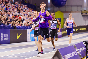 Pavel Maslak of the Czech Republic wins the 400m (Getty Images)