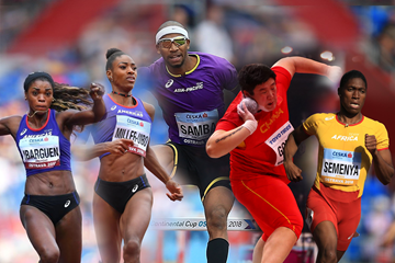 Caterine Ibarguen, Shaunae Miller-Uibo, Abderrahman Samba, Gong Lijiao and Caster Semenya (Getty Images)