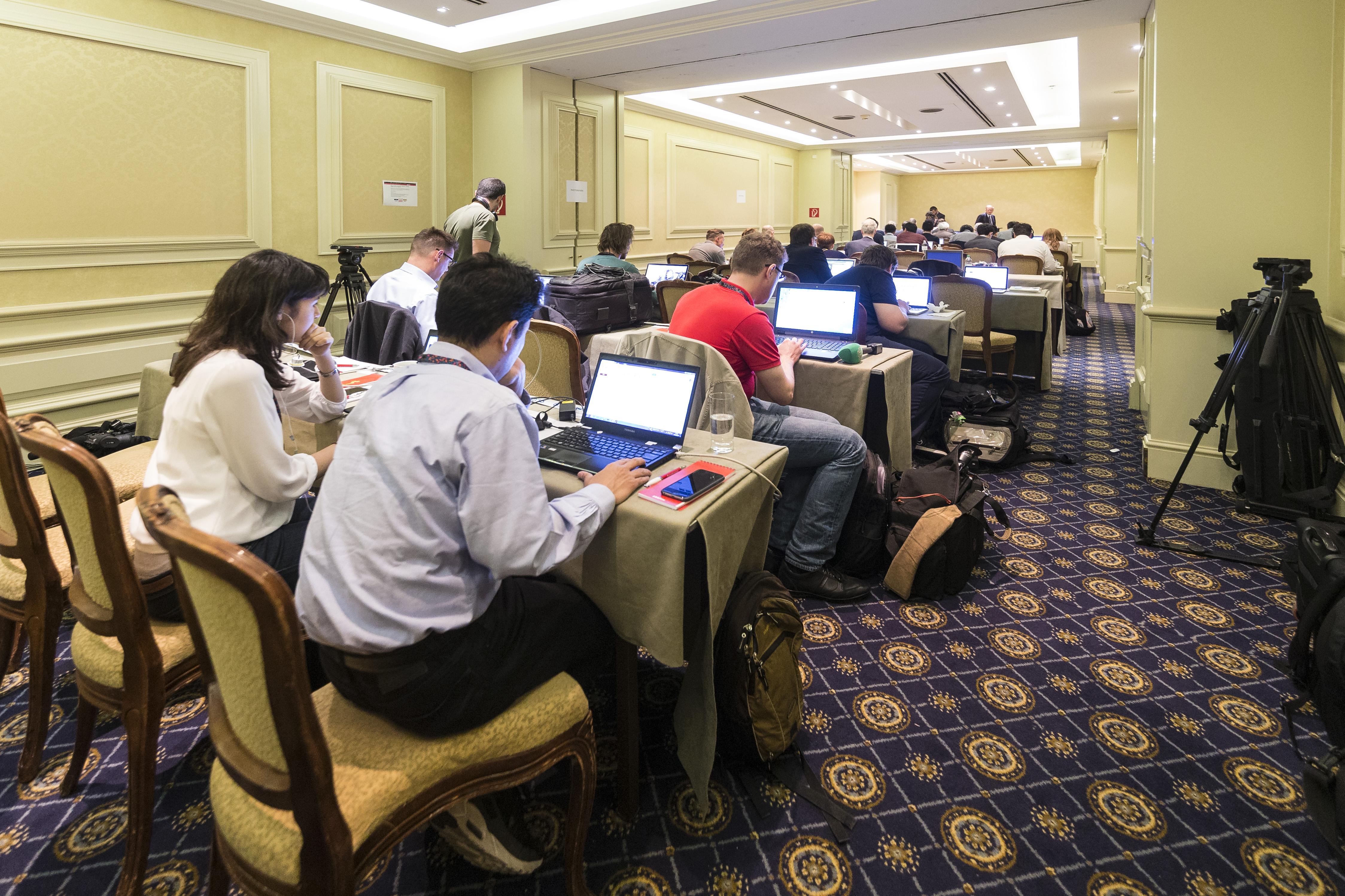 The media work room during an IAAF Council Meeting (Getty Images)