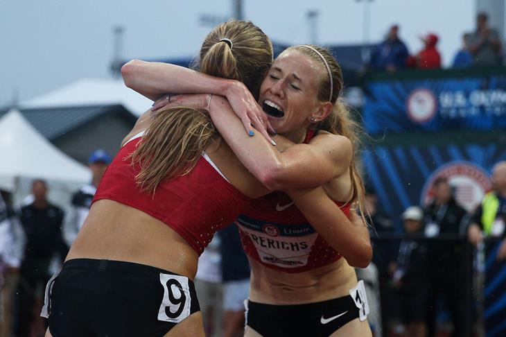 Courtney Frerichs and Colleen Quigley at the 2016 US Olympic Trials (Getty Images)
