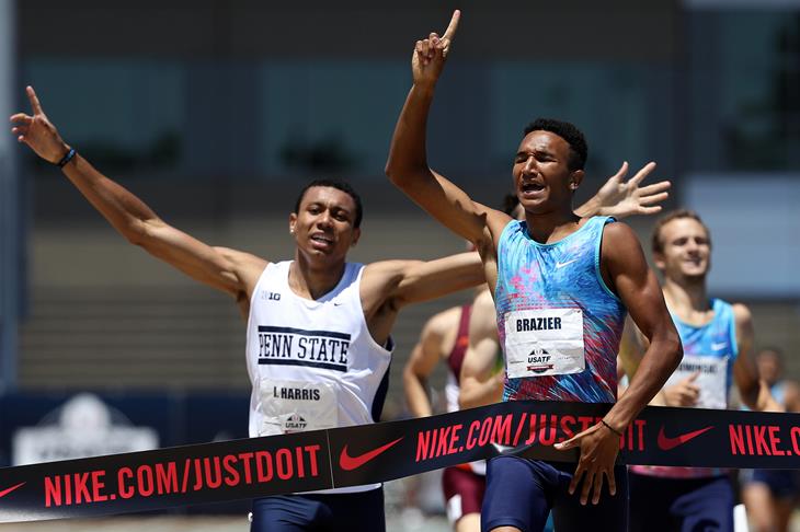 Donavan Brazier winning the USATF 800m title (Getty Images)