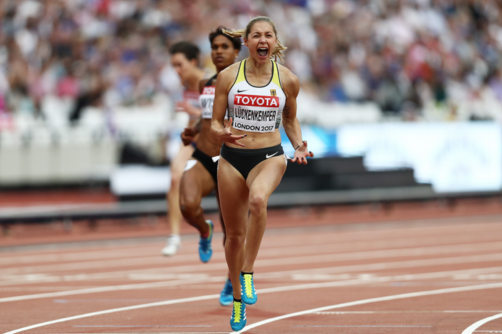Gina Luckenkemper clocks a PB in the 100m heat (Getty Images)
