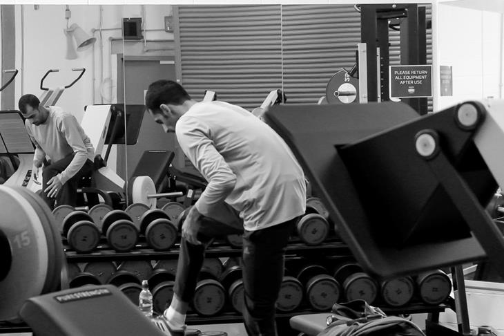 Majd Eddin Ghazal during some weights training (Michelle Sammet)