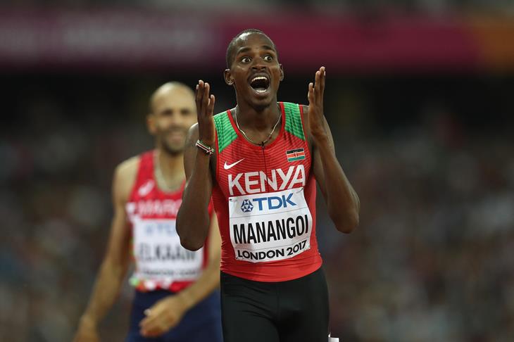 Elijah Manangoi reacts after winning the 1500m world title in London (Getty Images)