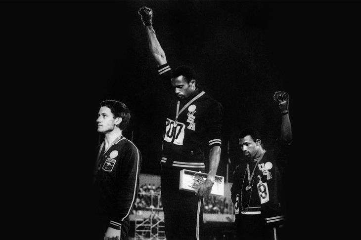 Peter Norman, Tommie Smith and John Carlos at the 1968 Olympics in Mexico City (AFP / Getty Images)